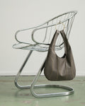 GREY RINGBAG WITH KAKI STITCHING